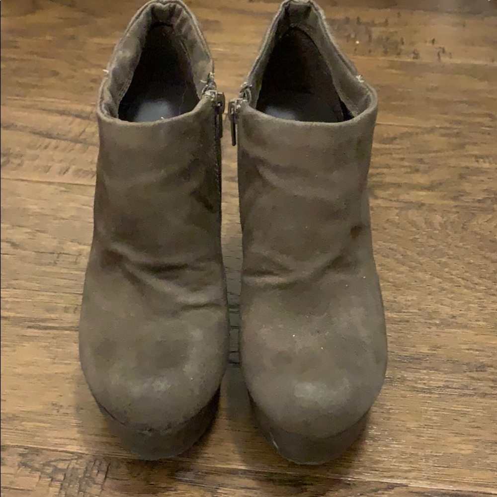 Aldo Brown-Grey Wedge Heel Booties